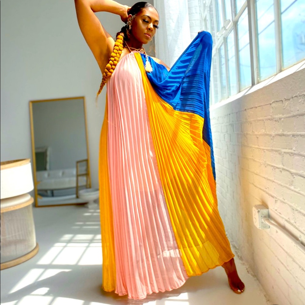 Color Block Maxi Dress